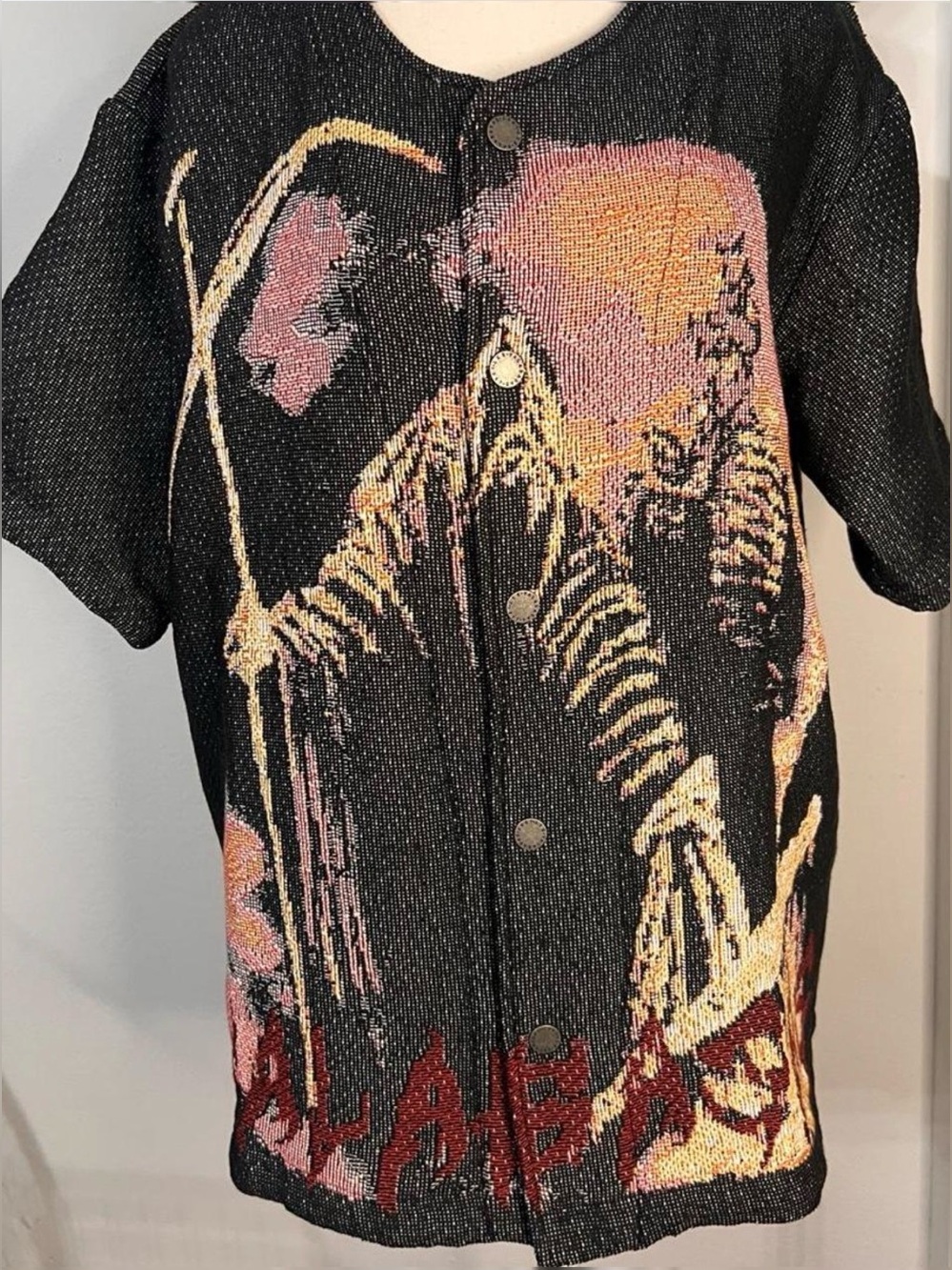 Valabasas Ghost Hand Tapestry Snap Button up reaper shirt Mens Medium - Picture 7 of 7